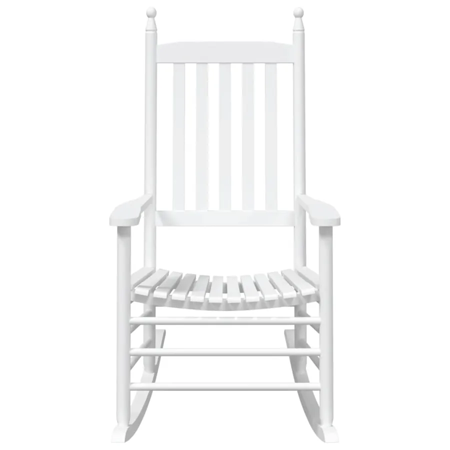 Chaises à bascule sièges incurvés lot de 2 blanc sapin massif - 5