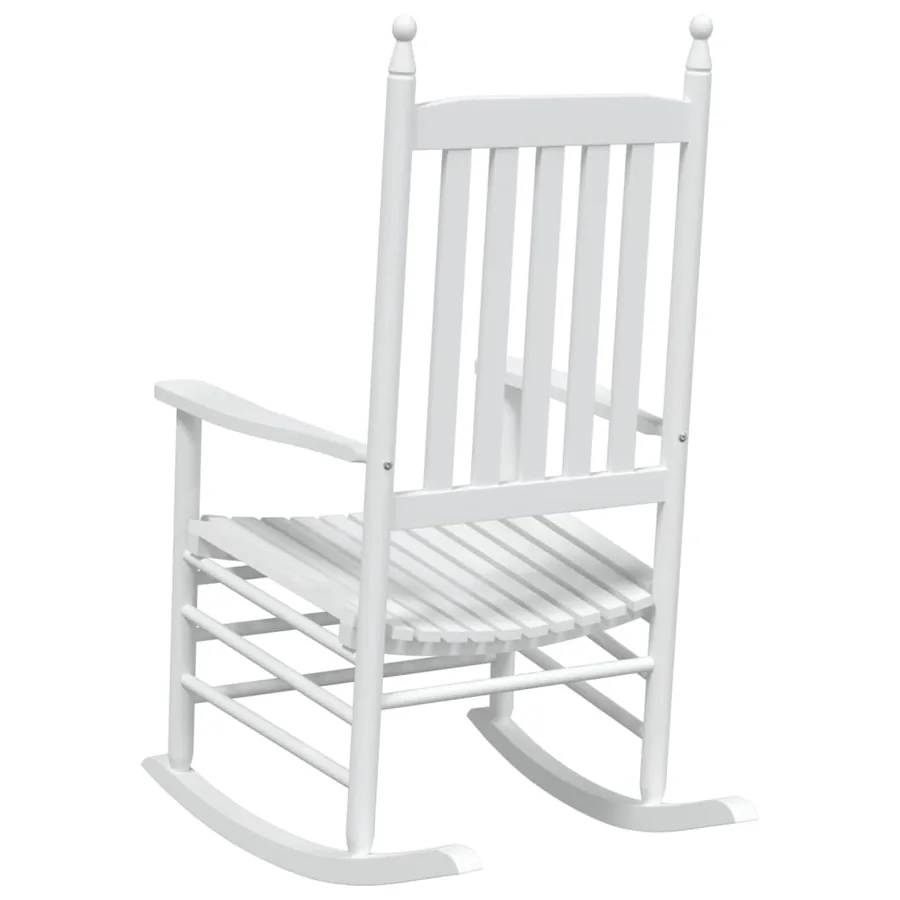 Chaises à bascule sièges incurvés lot de 2 blanc sapin massif - 7