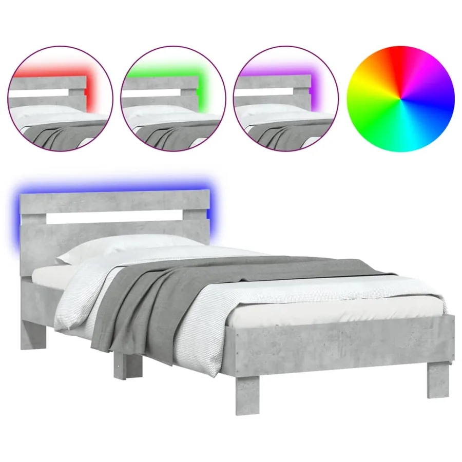 Cadre de lit sans matelas avec lumières LED 90x200 cm - 2