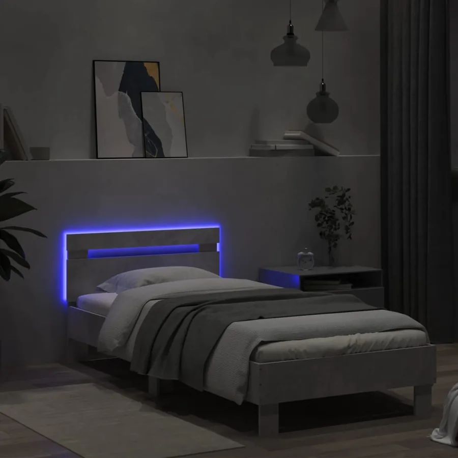 Cadre de lit sans matelas avec lumières LED 90x200 cm - 4