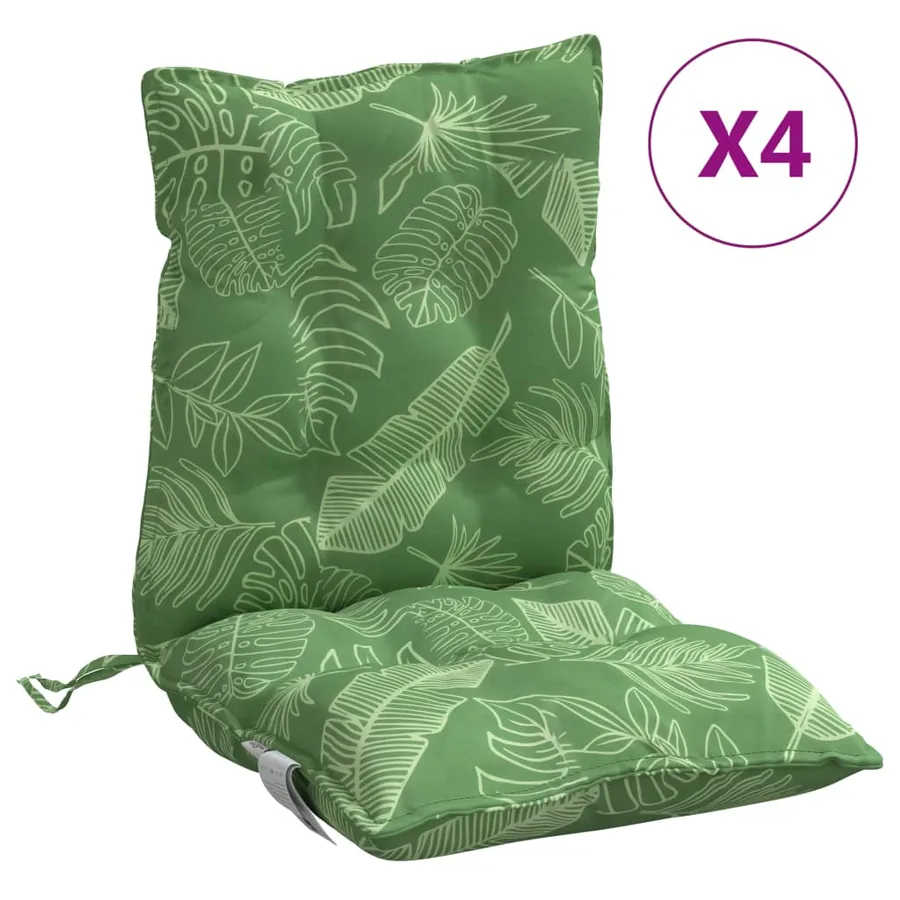 Coussins de chaise à dossier bas lot de 4 modèle de feuille - 2