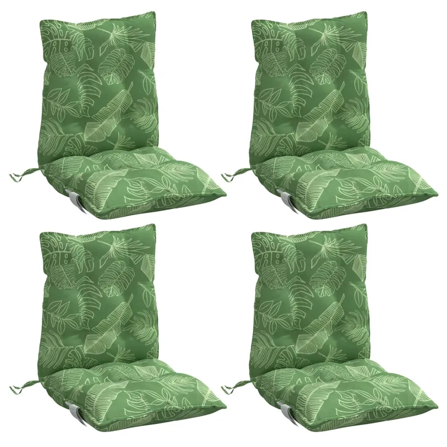 Coussins de chaise à dossier bas lot de 4 modèle de feuille - 3