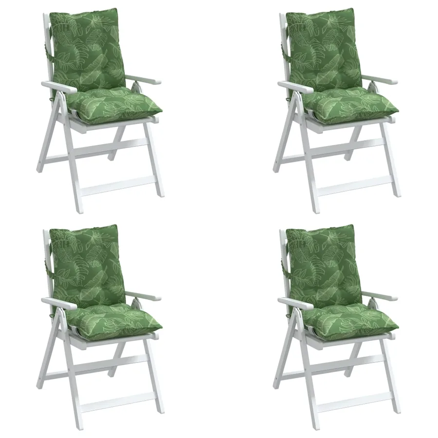 Coussins de chaise à dossier bas lot de 4 modèle de feuille - 4