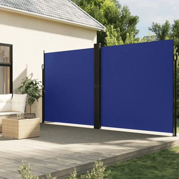 Auvent latéral rétractable bleu 200x1200 cm